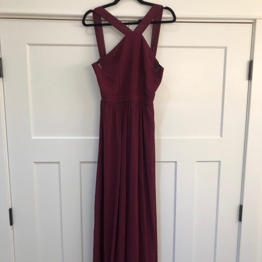 Lulus Air of Romance Burgundy Maxi Dress